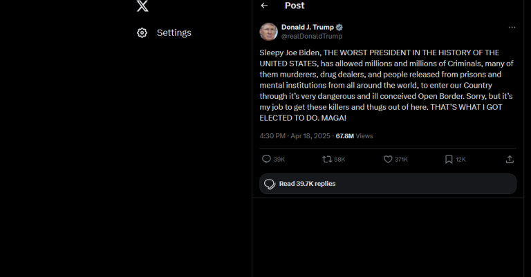 Trump slams Biden on X