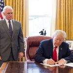 Home 4 President Donald J. Trump, joined by Vice President Mike Pence, signs an Executive Order, Monday, March 19, 2018, in the Oval Office at the White House, to take additional steps to stop the Maduro regime of Venezuela from attempting to circumvent U.S. sanctions by issuing a digital currency.