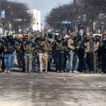 ICE and Border Patrol agents on Nicollet Avenue on January 24, 2026. This follows the shooting death of Minneapolis resident Alex Pretti. Pretti is the second person killed and third person shot by federal agents in Minneapolis this month. Date 24 January 2026, 11:42:57